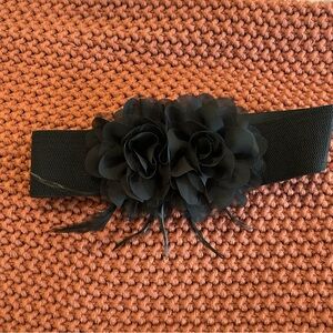 Elegant Black Floral Belt